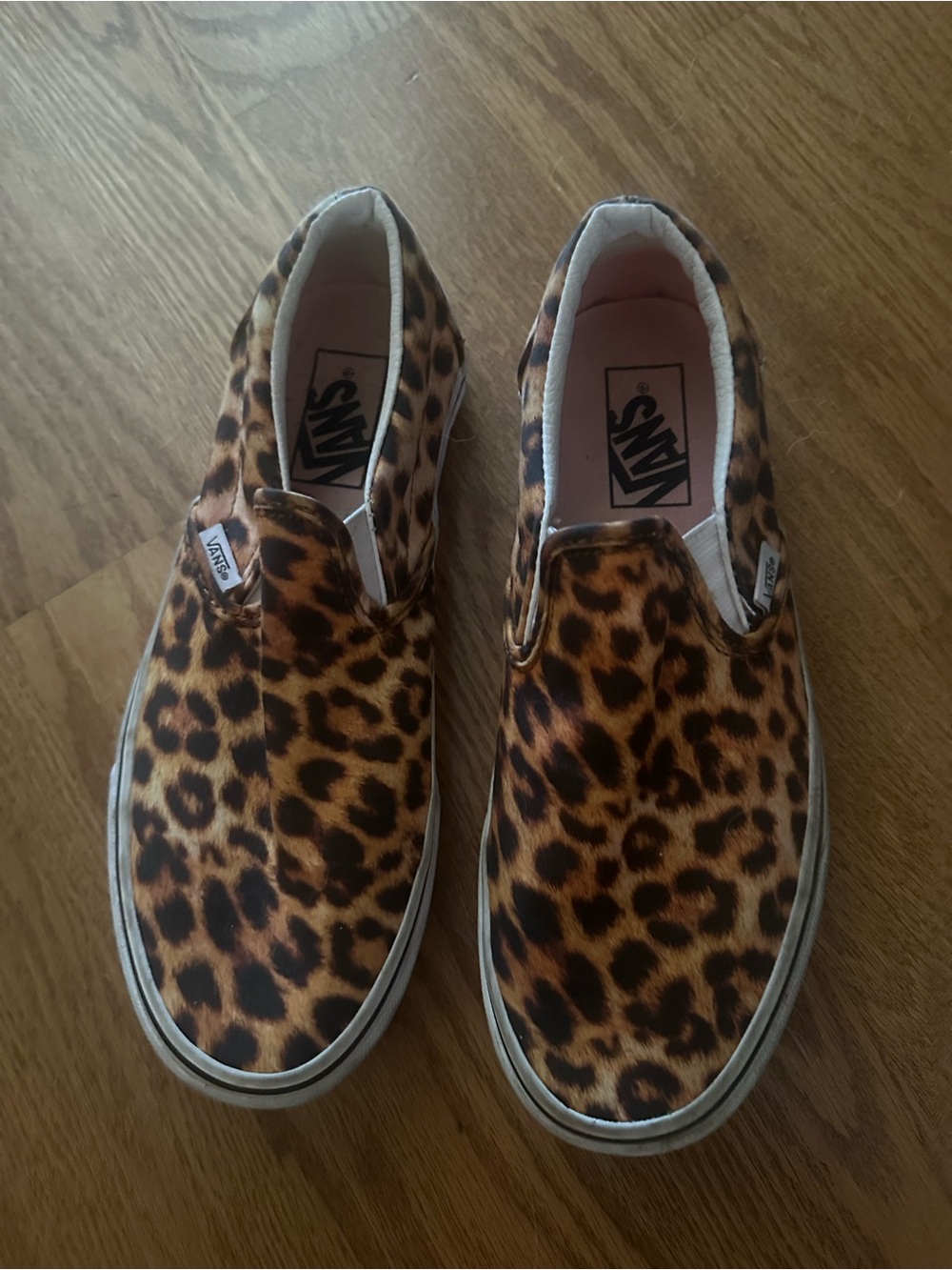 Vans Kids Slip-On Sneakers in Leopard Print Brown and Black
